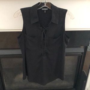 Express brand sleeveless crisscross tie blouse